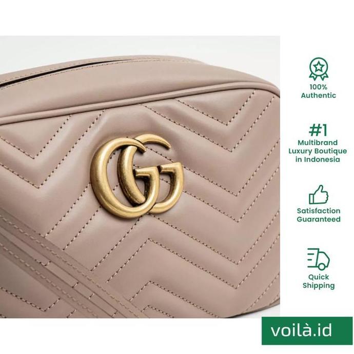 Voilaid GG Marmont Camera Bag Small Nude Ghw