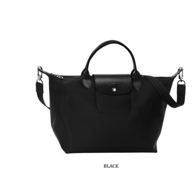 Tas Wanita LONGCHAMP LE PLIAGE NEO MEDIUM WITH LONG STRAP - HITAM Tas