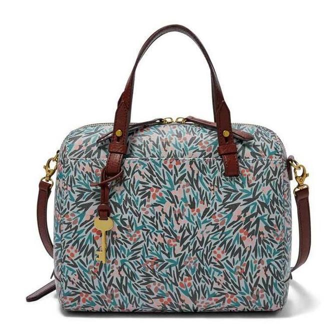 Fossil ZB 7314452 Rachel Satchel Tas Wanita - Blue Floral