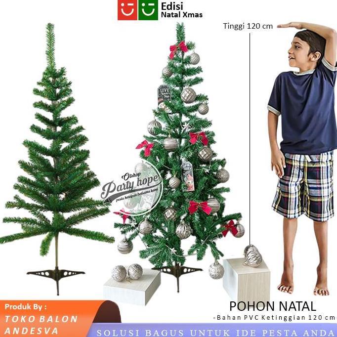 Pohon Natal Pvc 120 Cm / Pohon Natal Christmas Tree Tinggi 120 Cm / Ornamen Hiasan Pohon Natal Pvc T