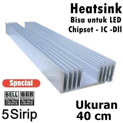 HEATSINK SPECIAL 5 SIRIP PANJANG 40CM TEBAL 5MM KHUSUS UNTUK POWER AAMPLI AMPLIFIER WATT BESAR PENDI