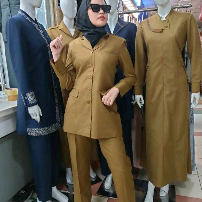 pakaian kerja wanita coklat tua celana/ stelan baju kerja wanita celana coklat tua/ baju kerja wanit