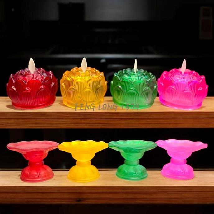 TERBARU - Lampu Lilin Puja / Sembahyang Kristal LED Daya / Tenaga Baterai