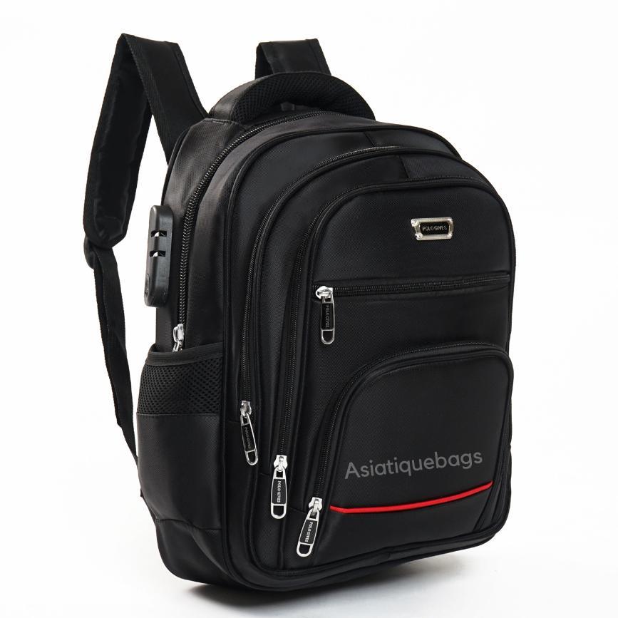 DISKON` TAS RANSEL PRIA 15 INCH  POLO GIVES- GRATIS RAINCOVER, KABEL USB, DAN KUNCI TAS