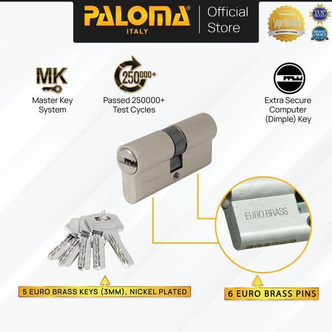 PALOMA Cylinder Kunci Pintu Silinder Anak Computer Key DC-CK Brass Kuningan Gold Emas Grey Abu Antiq