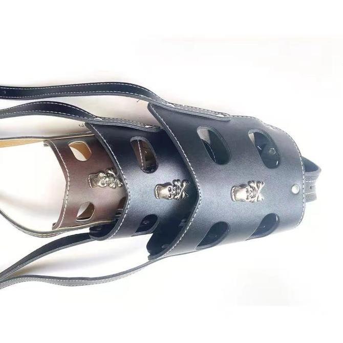 BEBAS ONGKIR - Dog Leather Muzzle/Penutup Mulut anjing bahan kulit