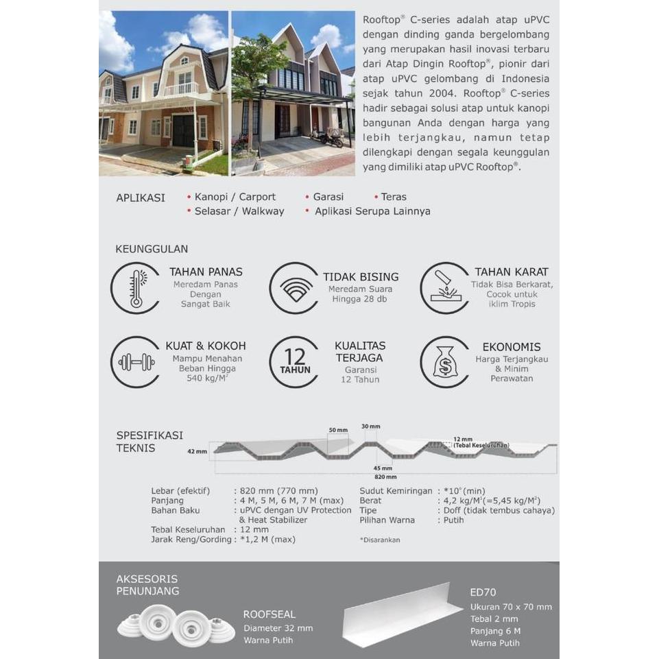 ATAP DINGIN UPVC ROOFTOP TIPE C-SERIES - C Series
