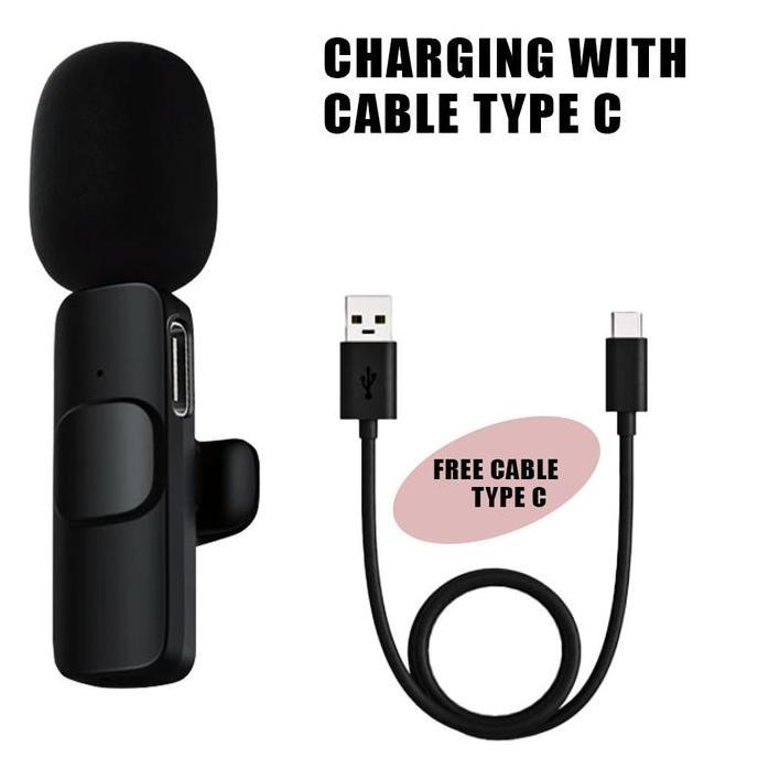 Microphone Wireless Mikropon Bluetooth Clip On Hp Vlog Microfon Youtuber Recording Portable Mic For 