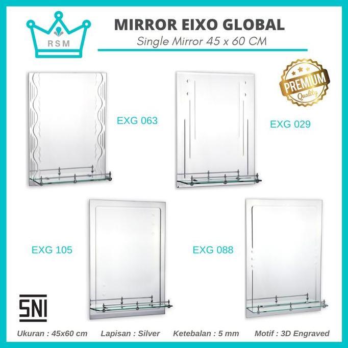 Mirror EIXO GLOBAL Kaca Cermin Kamar Mandi Make Up Dinding 45 x 60 cm