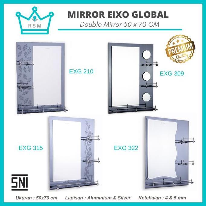 Mirror EIXO GLOBAL Kaca Cermin Kamar Mandi Make Up Dinding 50 x 70 cm