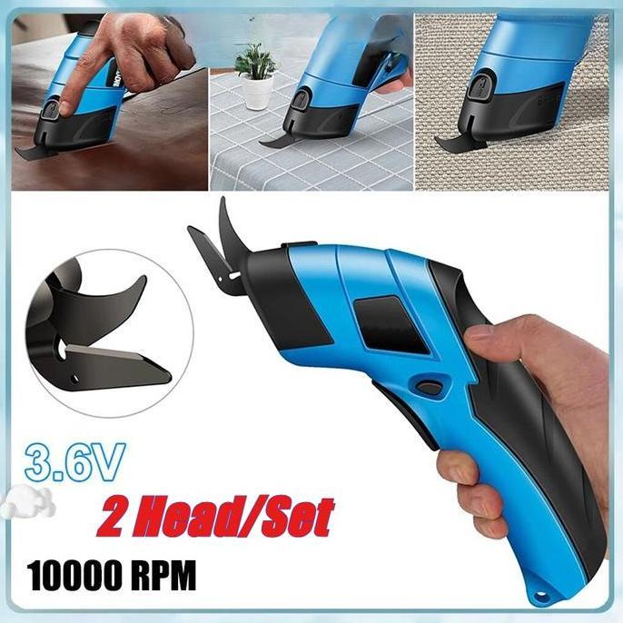 ZANACOM 3.6v/2000mah Gunting Elektrik Pemotong Kain Portabel Elektrik Kepala Pemotong Kain Tergantik