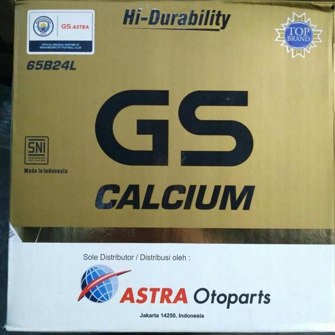 aki mobil battery GS Astra type calcium 65B24L 12 volt 55 amper