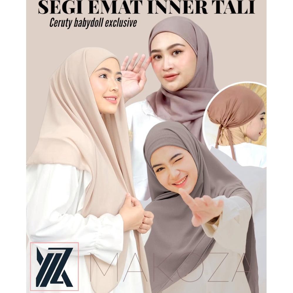 SEGI EMPAT 2 LAYER INNER TALI (ciput tali) || SEGI EMPAT INSTAN MAKOZA