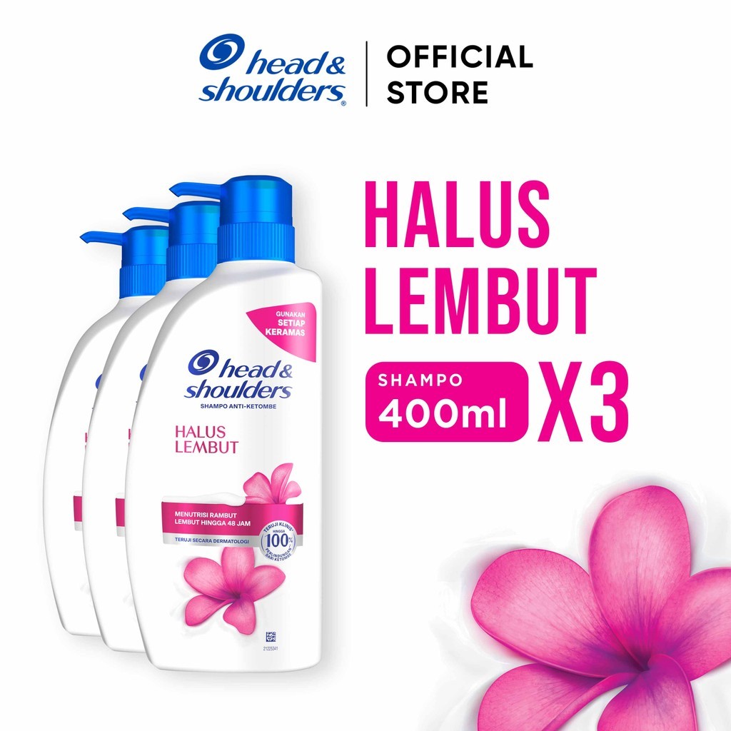 Head & Shoulders Sampo Anti Ketombe Selembut Sutera Perawatan Rambut 400ml x3 / Head and Shoulders S