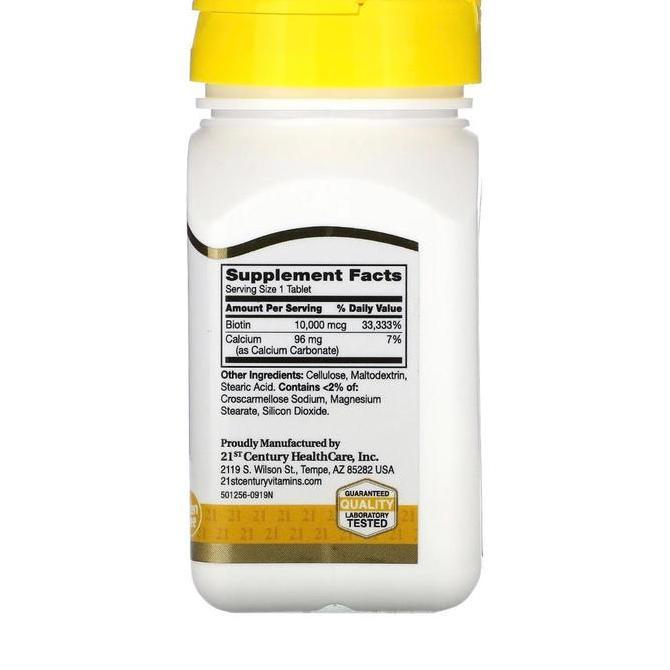 21St Century Biotin 10000 Mcg 120 Tablets Hair Skin Nail Vitamin Original