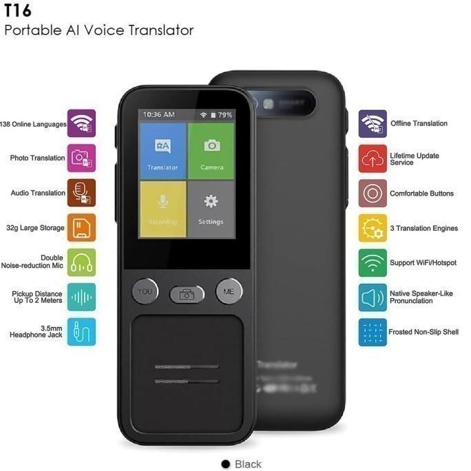 TERBARU T16 - Portable Audio AI Voice Translator - Support Photo Translation PROMO
