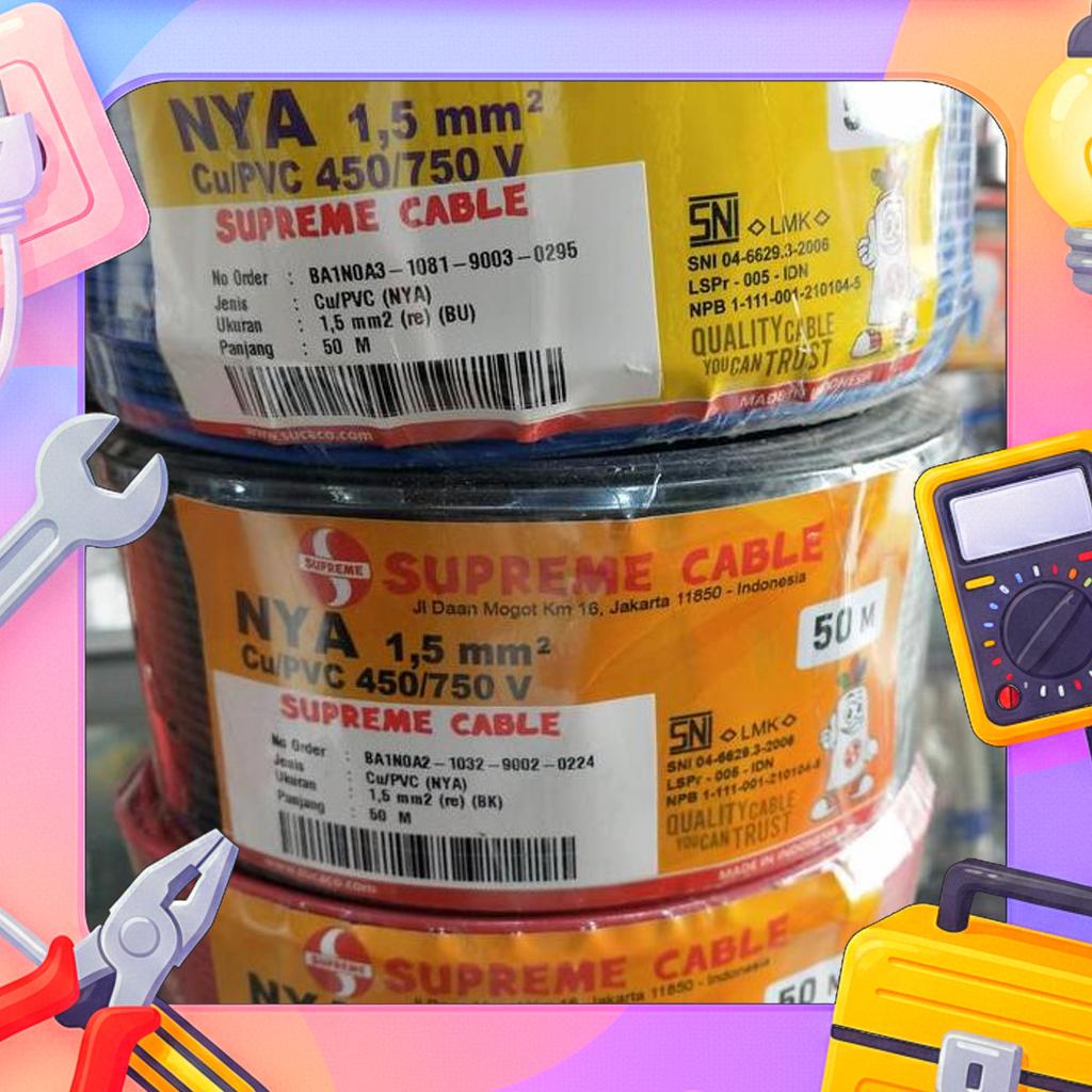 Kabel Supreme Nya 1X1.5 50Mtr/ Supreme Nya 1X1.5 50Meter