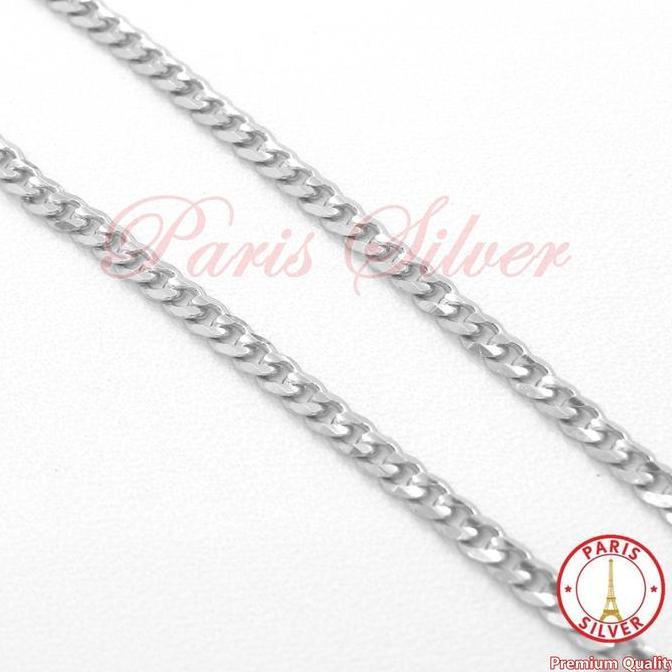 Bisainstan- Kalung Perak Pria Asli Model Sisik Naga Silver 925 Lapis Emas Putih Panjang Rantai Untuk