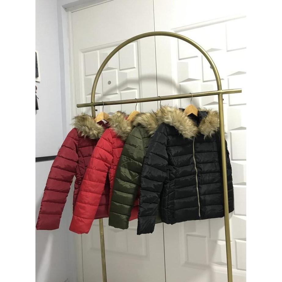 Jaket Winter Bulu Tebal Musim Dingin Wanita, Jaket Parasut long coat