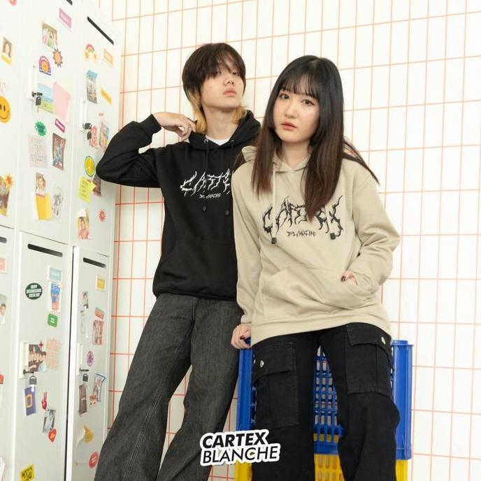 Outfitkekinian- Cartexblanche Emo Style Jaket Hoodie Pria Wanita Jumper Sablon Distro Fleece M - Xxl