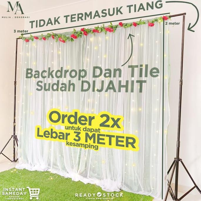 Kain Dekorasi Backdrop Tiang Abutai Tile Sudah Dijahit Lamaran Nikahan ZER