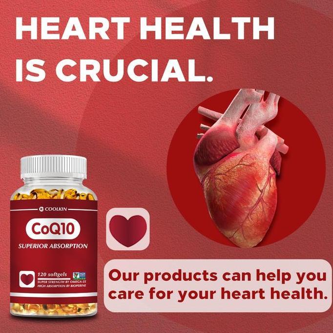 Coolkin-120 Kapsul/Botol-Suplemen Coq10-Non-Gmo-Bahan Alami-Mengandung Coq10, Omega-3, Lesitin Bunga