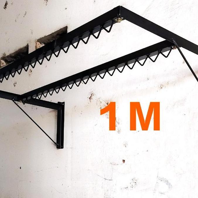 Jemuran lipat tempel dinding muat banyak Besi