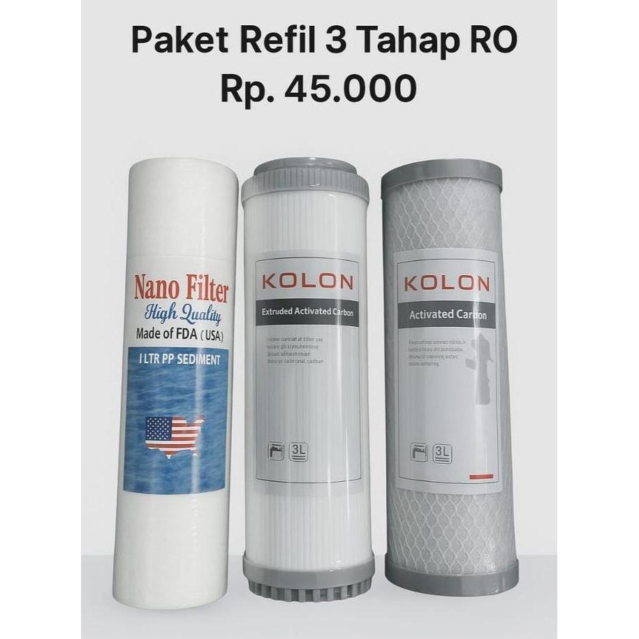 Paket Refill Ro 3 Tahap -Filter Air - Mesin Ro Standar Promo