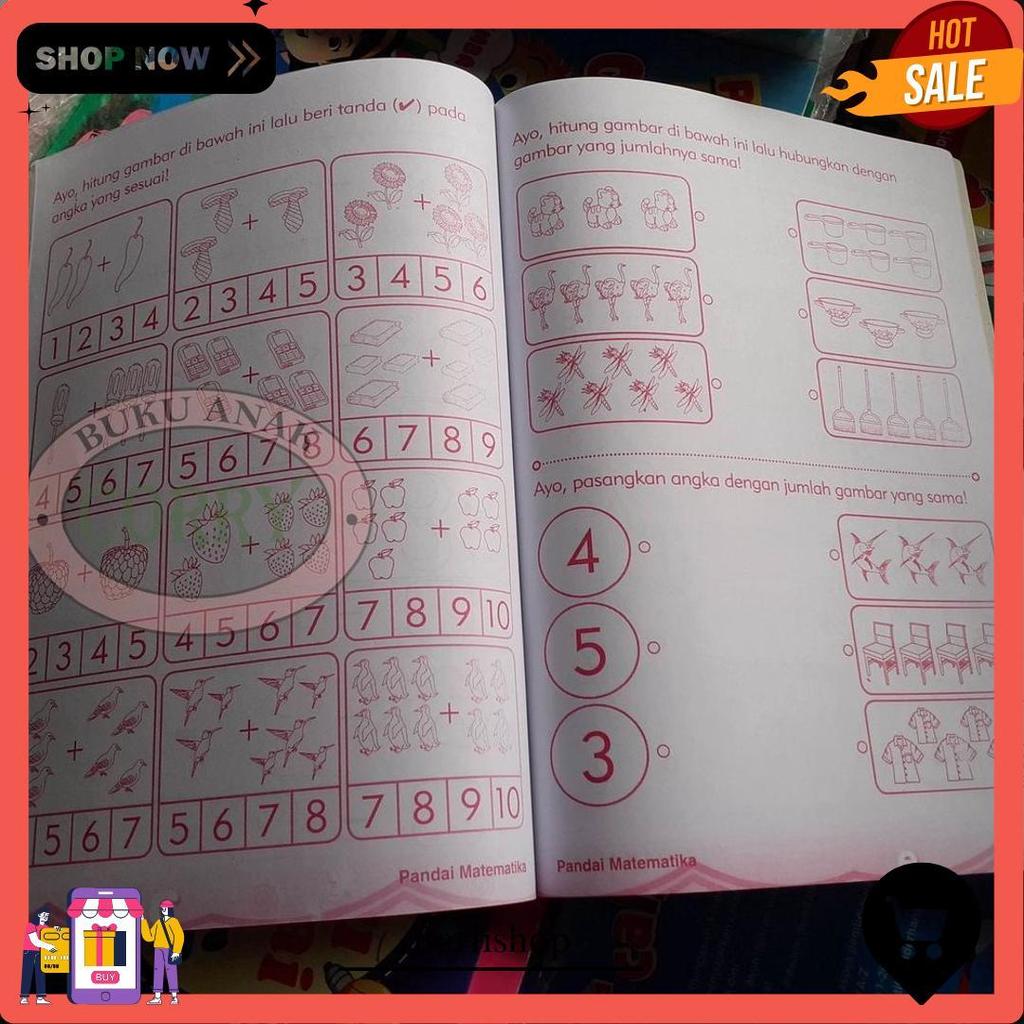 Buku Edukasi Anak Berhitung Matematika Dasar Angka Belajar Hitung Gambar Original Produk