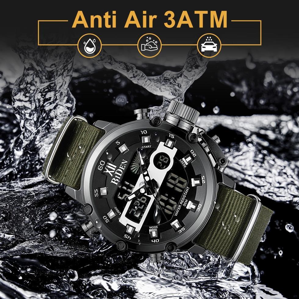 ORIGINAL` KUALITAS SUPER BIDEN JAM TANGAN PRIA 0164 ANTI AIR SPORT MILITER ANALOG DIGITAL LUMINOUS D