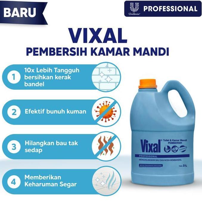 Lansungkirim- Vixal - Pembersih Kamar Mandi 2 L | Cairan Pembersih Kerak Wc Toilet