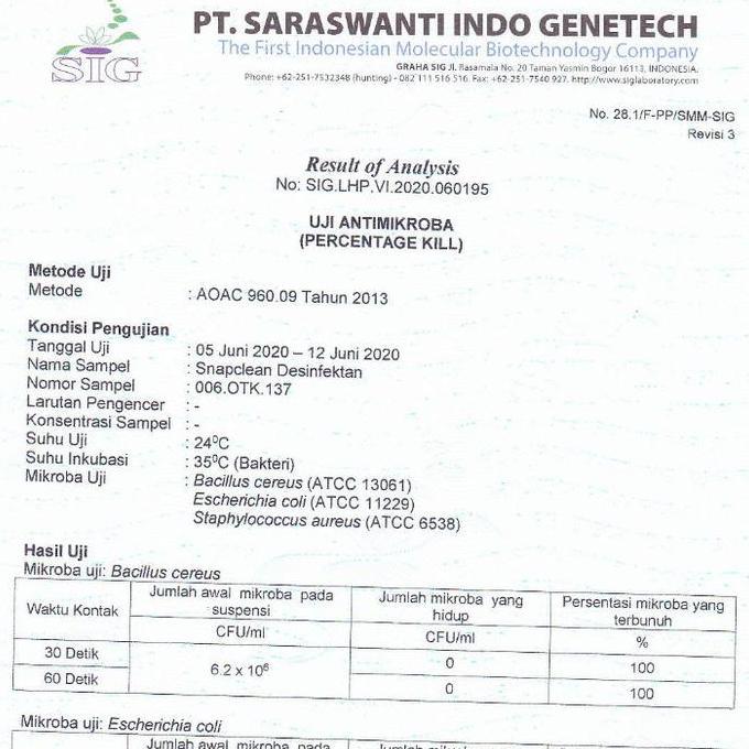 Lansungkirim- Snap Clean Cairan Disinfectant