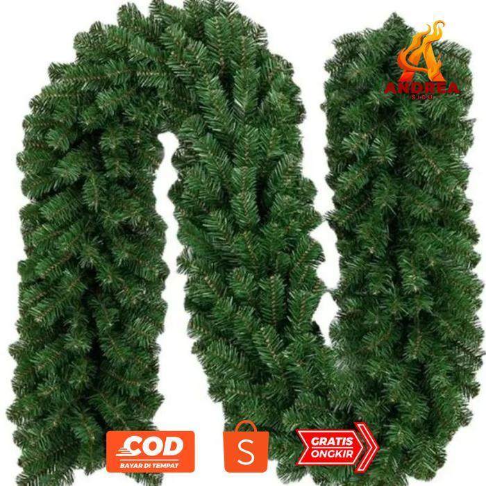 ANDREASIDU 200T GARLAND NATAL 2.7M GARLAND KAWAT DAUN HIASAN NATAL LEBAR 25CM SALE