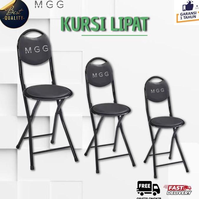 MGG Kursi Lipat Hitam Foldable Chair Multifunction Chair House Furniture Tempat Duduk Lipat Minimali