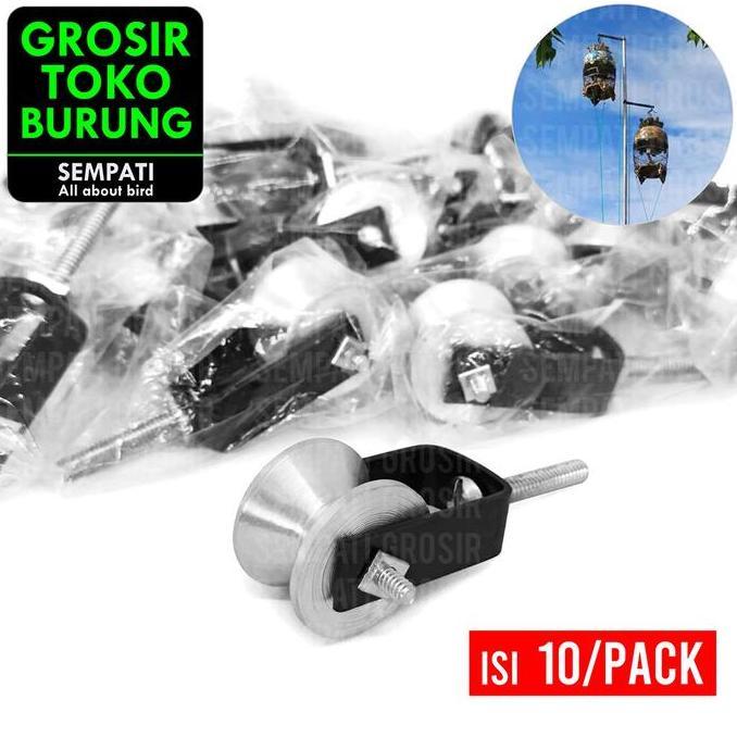 ORIGINAL SEMPATI GROSIR Roda Katrol Alumunium Kecil Isi 10 Pcs Kerekan Gantangan Gantungan Sangkar K