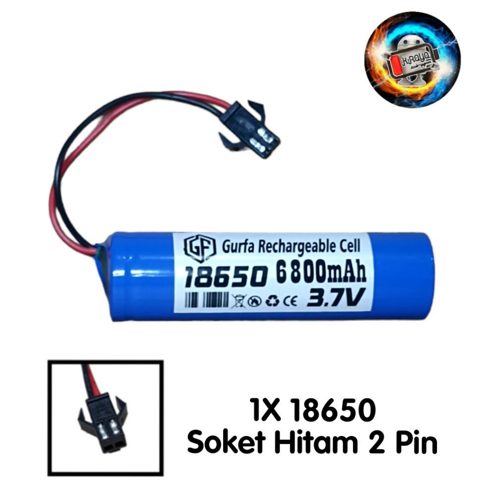 Hot Deals Baterai Mobil Rc Type Lithium 18650 Soket Hitam 3.7V - 6800Mah