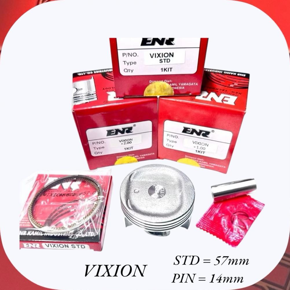 Piston Kit Set Yamaha VIXION Old Lama Ukuran Os : STD - 25 - 50 - 75 - 100 - 150 - 200  Original ENR