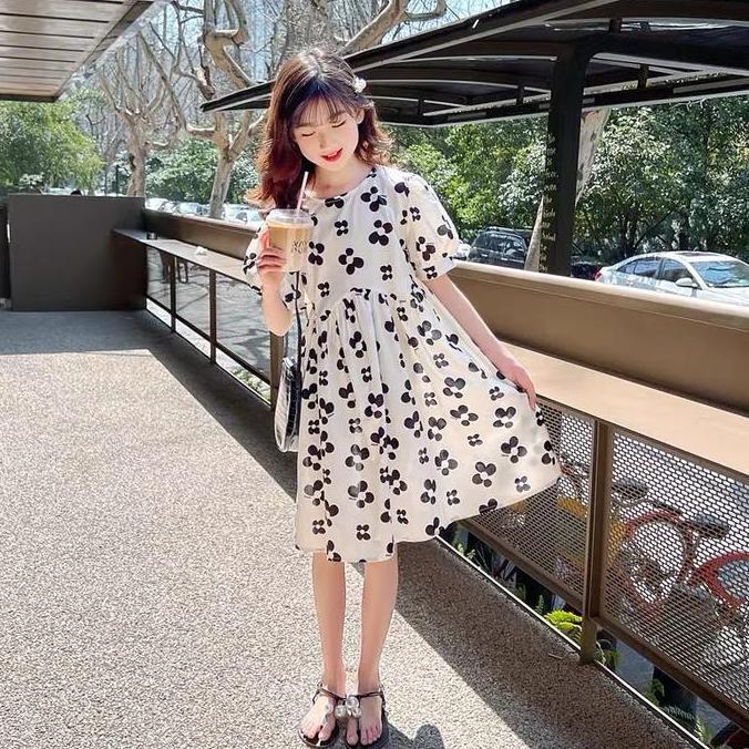 D02 Dress import anak perempuan remaja terbaru warna putih