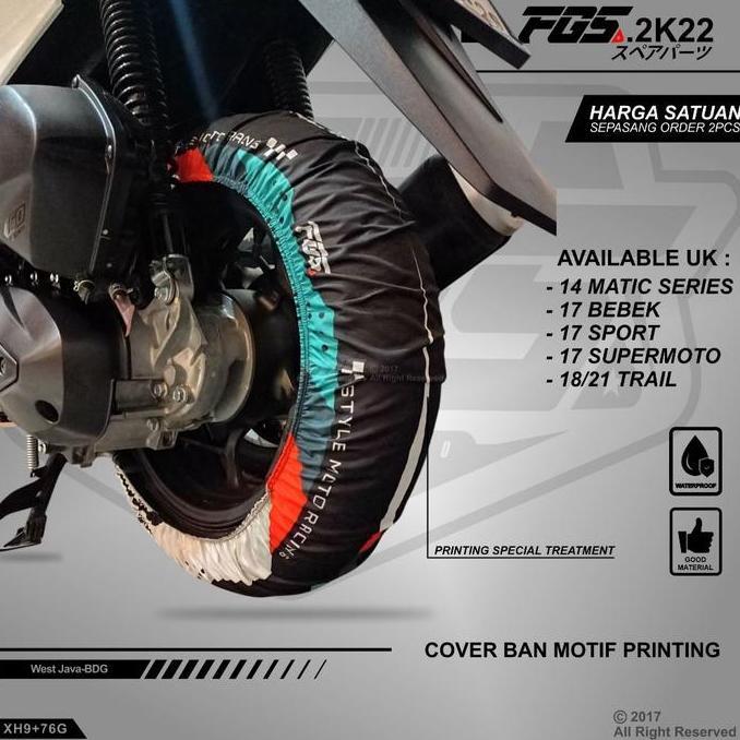 Fgs Cover Ban Motor Printing Matic Sport Supermoto Road Race Sarung Ban Motor Baru