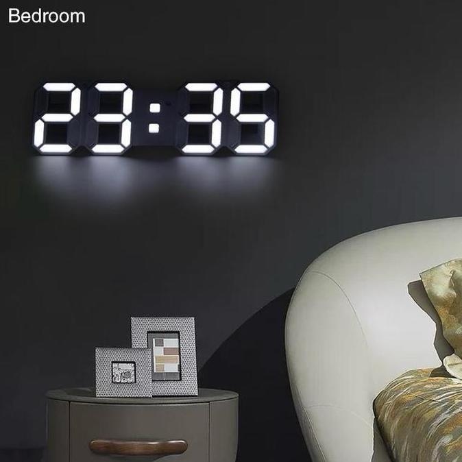 Lansungkirim- Jam Meja Led Digital 3D Clock Jam Dinding Tembok