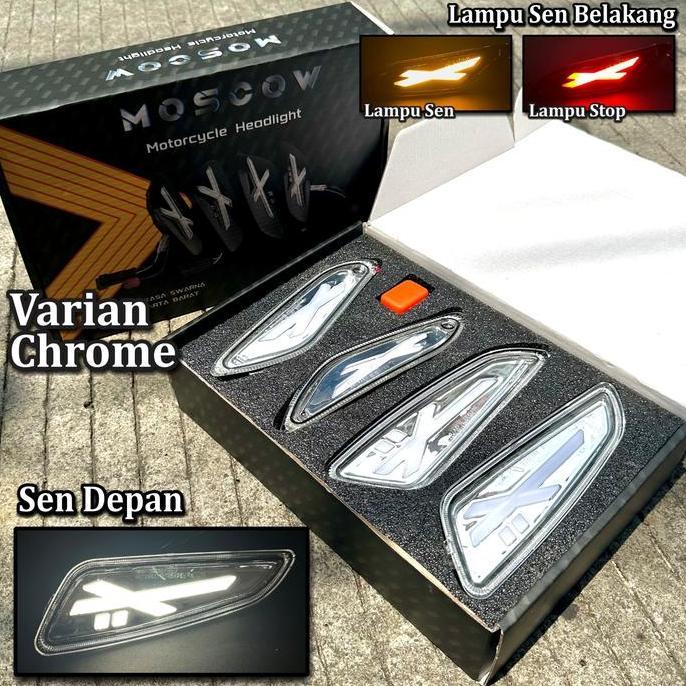 Lampu Sen Vespa Sprint Primavera 2V 3V I-Get 2013 - 2024 Pnp Soket Mika Smoke / Clear Lampu Sein Run