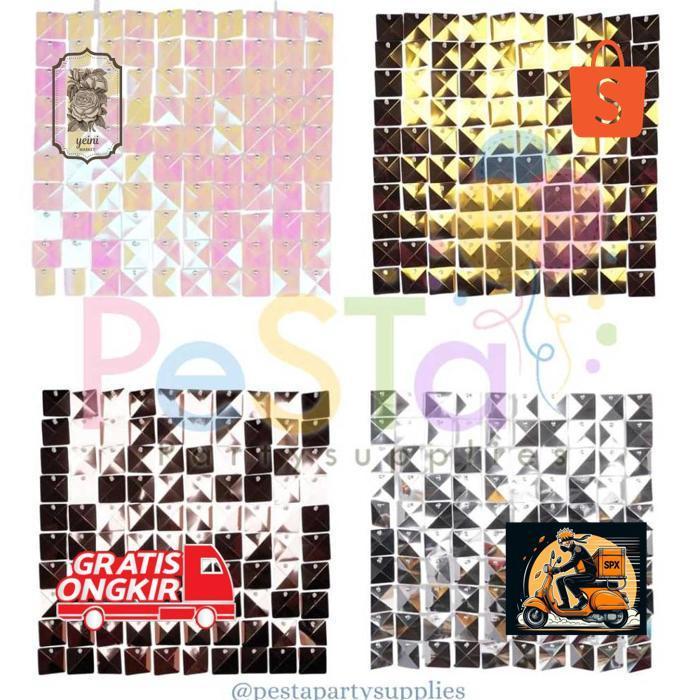 YEINIMARKET SEQUIN WALL/SHIMMER WALL/SEQUIN BACKDROP/HIASAN PESTA BACKDROP KELAP-KELIP ISI 5_PESTA P