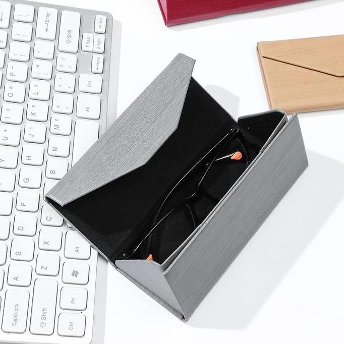 RUMAHACCHP KOTAK KACAMATA LIPAT box kacamata kulit motif elegan