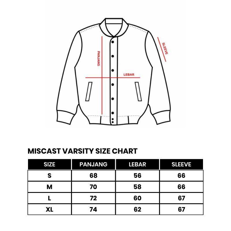Miscast Varsity Jaket Vintage Hecate Hitam