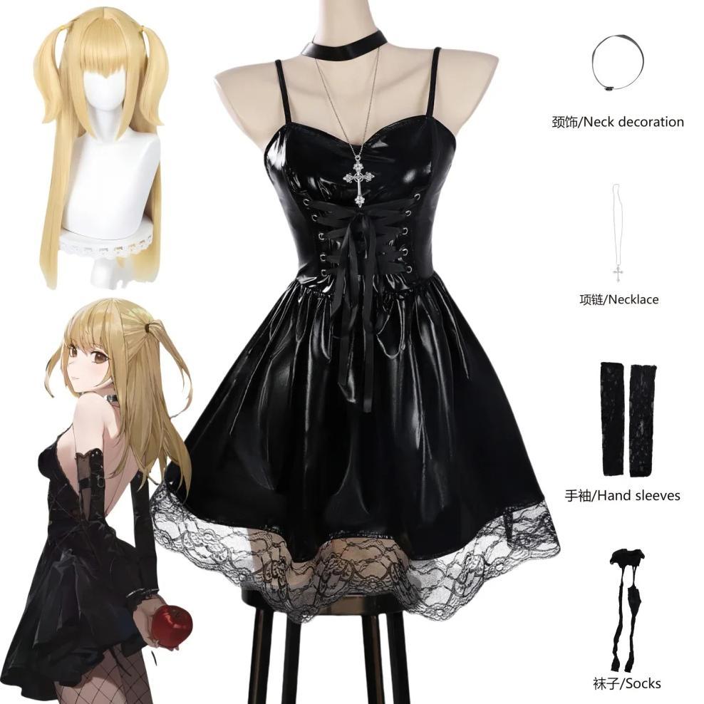 Misa Amane Black Dress Cosplay Anime Death Note MisaMisa Costume Wig Halloween Clothing