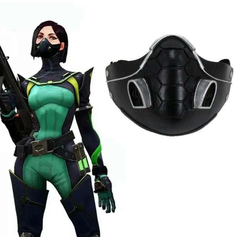 YUNDA Viper Cosplay Mask for Valorants Game Controller Resin Viper Face Mask Halloween Fancy Party M