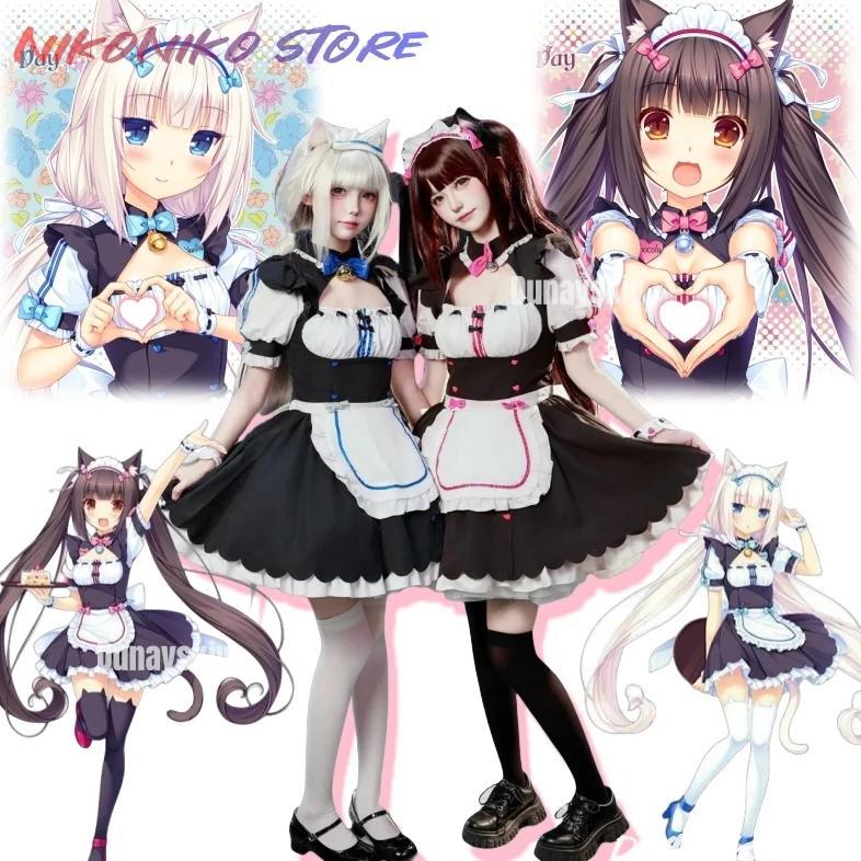 Vanilla Cosplay Costume In Stock Maid Dress Maid Outfit NEKOPARA Chocola Vanilla OVA Maid Game Unifo