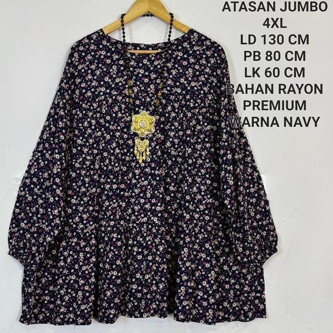 Good- Atasan Jumbo Ld 130 Cm Motif Bunga Kekinian - Zahra Top