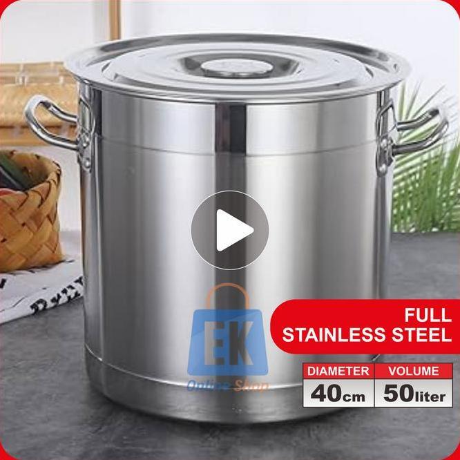 Panci Stainless 40Cm 50L Kimitsu Dandang Stainless Steel Panci Stainless Steel Tebal Panci Dandang S
