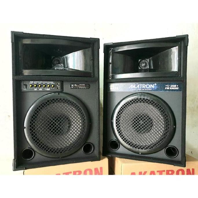 Akatron 12 Inch Super Bass - Speaker Aktif Bluetooth Karaoke Microphone Subwoofer Sound Besar Murah 